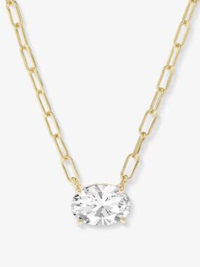 NWT Melinda Maria Hello Gorgeous Micro Samantha Chain Gold White Diamondettes